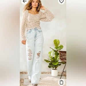 KanCan ultra high wide leg Jean